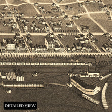 Load image into Gallery viewer, Digitally Restored and Enhanced 1883 Mandan North Dakota Map Poster - Old Bird's Eye View of Mandan City Morton County North Dakota State Map Wall Art