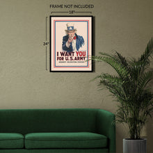 Load image into Gallery viewer, Digitally Restored and Enhanced 1917 Uncle Sam I Want You Poster Matte - Vintage Uncle Sam Wall Art Poster - I Want You For US Army Poster Matte Print
