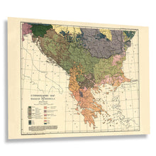 Load image into Gallery viewer, Digitally Restored and Enhanced 1918 Balkan Peninsula Map Print - Vintage Map of The Balkans Southeastern Europe Poster Wall Art