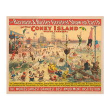 Cargar imagen en el visor de la galería, Digitally Restored and Enhanced 1898 Barnum Bailey Circus Poster - Coney Island Water Carnival - Victorian Era Americana - Archival Print