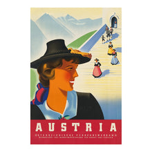 Cargar imagen en el visor de la galería, Digitally Restored and Enhanced 1910 Austria Mountain Lake Travel Poster - Art Deco Alpine Scenery - Vintage European Tourism Art - Austrian Alps