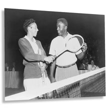 Cargar imagen en el visor de la galería, Digitally Restored and Enhanced 1951 Althea Gibson Photo Print - Vintage Photo of Tennis Player Althea Gibson with Baseball Player Jackie Robinson Poster