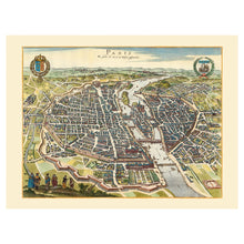 Load image into Gallery viewer, Digitally Restored and Enhanced 1655 Paris France Panoramic City View Print - Baroque Seine River Skyline - Palaces Gardens and City Gates - Museum-Quality Print