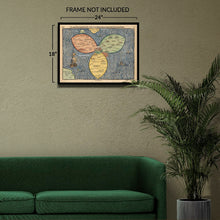 Cargar imagen en el visor de la galería, Digitally Restored and Enhanced 1581 Clover Leaf World Map - Jerusalem at the Center - Allegorical Renaissance Cartography - Museum-Quality Print