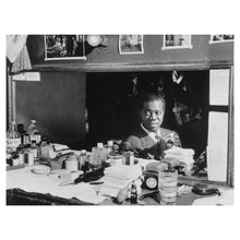 Load image into Gallery viewer, Digitally Restored and Enhanced 1946 Louis Armstrong Photo - Aquarium New York Jazz Performance - Post-War Trumpet Legend - Archival Print