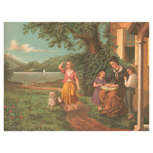 Cargar imagen en el visor de la galería, Digitally Restored and Enhanced 1877 Mother and Children Reading Bible Print - Victorian Religious Family Devotion Domestic - Archival Print