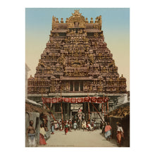Load image into Gallery viewer, Digitally Restored and Enhanced 1890 India Temple Print - Madura Gopura Dravidian Architecture - Victorian Travel India - Archival Print