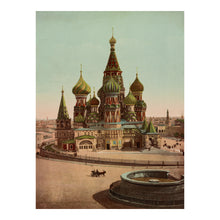Load image into Gallery viewer, Digitally Restored and Enhanced 1890 Russia Church Print - St Basil Cathedral Red Square Moscow - Victorian Imperial Russia - Archival Print