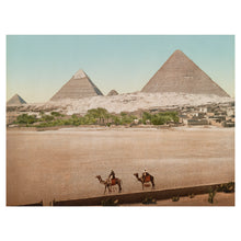Load image into Gallery viewer, Digitally Restored and Enhanced 1890 Egypt Print - El Kafr Village Giza Pyramids - Cairo Ancient Landscape Victorian Era - Archival Print