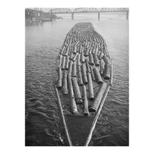 Cargar imagen en el visor de la galería, Digitally Restored and Enhanced 1941 Portland Log Raft Print - Willamette River Timber Industry - FSA Depression Era Logging - Archival Print
