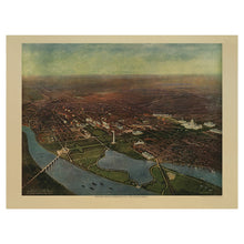 Cargar imagen en el visor de la galería, Digitally Restored and Enhanced 1916 Washington DC Aerial City View Print - Early Twentieth Century Capital Panorama - Historic Cityscape - Archival Reproduction
