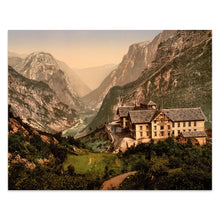 Load image into Gallery viewer, Digitally Restored and Enhanced 1890 Stalheim Hotel Naerodalen Print - Norway Valley Fjord Country Scandinavian - Victorian Era Travel - Archival Print
