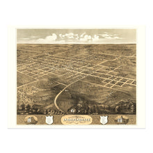 Load image into Gallery viewer, Digitally Restored and Enhanced 1868 Independence Jackson County Missouri Map Print - Vintage Bird's Eye View Map of Independence Missouri Wall Art Poster