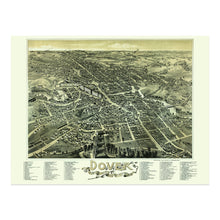 Load image into Gallery viewer, Digitally Restored and Enhanced 1888 Dover New Hampshire Map Poster - Bird's Eye View Map of Stafford County Dover NH - Vintage New Hampshire Poster Print