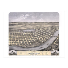 Load image into Gallery viewer, Digitally Restored and Enhanced 1869 Saint Cloud Stearns County Minnesota Map Poster - Old Bird's Eye View of the City of St Cloud MN Map Wall Art Print