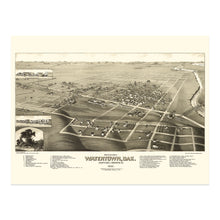 Load image into Gallery viewer, Digitally Restored and Enhanced 1883 Watertown South Dakota Map Poster - Old Bird's Eye View Map of Watertown Codington County South Dakota Wall Art Print