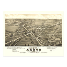 Load image into Gallery viewer, Digitally Restored and Enhanced 1882 Sixth Ward of Akron Ohio Map Poster - Vintage Bird's Eye View of Middlebury Summit County Ohio Map Wall Art Print