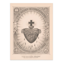 Load image into Gallery viewer, Digitally Restored and Enhanced 1874 The Sacred Heart of Jesus Picture Photo - Vintage Sacred Heart Poster Print - Sacred Heart of Jesus Poster Wall Art