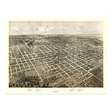 Load image into Gallery viewer, Digitally Restored and Enhanced 1867 Bloomington Illinois Map Poster - Vintage Bird's Eye View of Bloomington City Map of Illinois Poster Print Wall Art