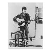 Load image into Gallery viewer, Digitally Restored and Enhanced 1965 Bob Dylan Self Portrait Photo Print - Vintage Full-Length Portrait Photo of Bob Dylan Playing Guitar Wall Art Poster