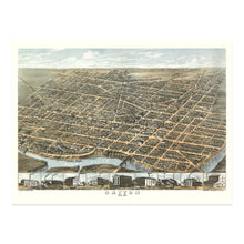Load image into Gallery viewer, Digitally Restored and Enhanced 1870 Dayton Ohio Map Poster - Vintage Bird's Eye View Perspective Map of Dayton Ohio - Old Map of Ohio Wall Art Print