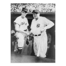 Load image into Gallery viewer, Digitally Restored and Enhanced 1943 Ted Williams and Babe Ruth Poster Photo Print - Vintage Photo of Babe Ruth & Ted Williams in a Dugout on Fenway Park