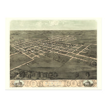 Load image into Gallery viewer, Digitally Restored and Enhanced 1868 Marion Iowa Map Poster - Bird's Eye View of Marion Iowa Wall Map - Vintage Map of Iowa State Poster Wall Art Print