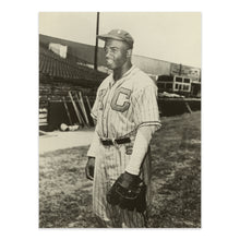 Load image into Gallery viewer, Digitally Restored and Enhanced 1945 Jackie Robinson Poster Photo Print - Jackie Robinson in Kansas City Monarchs Uniform Vintage Portrait Photo Wall Art