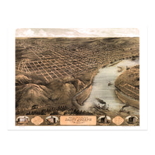 Cargar imagen en el visor de la galería, Digitally Restored and Enhanced 1868 Saint Joseph Missouri Map Poster - Vintage Bird's Eye View of the City of St Joseph Missouri Wall Art Map Print