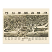 Load image into Gallery viewer, Digitally Restored and Enhanced 1889 Dubuque Iowa Map Poster - Vintage Perspective Map of Dubuque City Iowa Poster Print - History Map of Iowa Wall Art