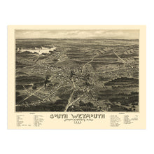 Load image into Gallery viewer, Digitally Restored and Enhanced 1885 South Weymouth Massachusetts Map Poster - Vintage South Weymouth Norfolk County Map of Massachusetts Wall Art Print