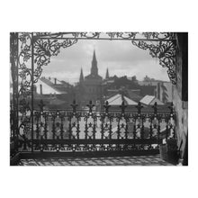 Load image into Gallery viewer, Digitally Restored and Enhanced 1920 A Vista Through Iron Lace Photo Print - Vintage Photo of A Vista Through An Iron Lace in New Orleans Wall Art Poster
