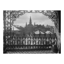 Load image into Gallery viewer, Digitally Restored and Enhanced 1920 A Vista Through Iron Lace Photo Print - Vintage Photo of A Vista Through An Iron Lace in New Orleans Wall Art Poster