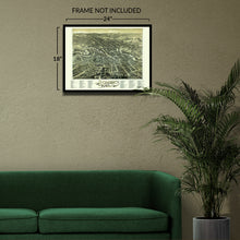 Load image into Gallery viewer, Digitally Restored and Enhanced 1888 Dover New Hampshire Map Poster - Bird's Eye View Map of Stafford County Dover NH - Vintage New Hampshire Poster Print