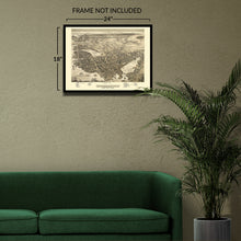 Load image into Gallery viewer, Digitally Restored and Enhanced 1877 Portsmouth New Hampshire Map Print - Vintage Bird's Eye View of Portsmouth City Rockingham County NH Map Poster