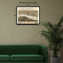 Load image into Gallery viewer, Digitally Restored and Enhanced 1869 Saint Charles Missouri Map Poster - Old Bird's Eye View Map of St Charles MO - Vintage Map of Missouri Wall Art Print