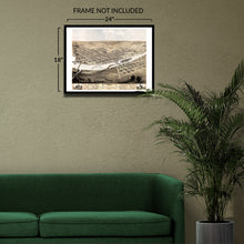 Load image into Gallery viewer, Digitally Restored and Enhanced 1868 Cedar Rapids & Kingston City Linn County Iowa Map Print - Vintage Bird's Eye View Map of Iowa Wall Art Poster