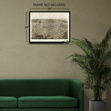 Load image into Gallery viewer, Digitally Restored and Enhanced 1867 Bloomington Illinois Map Poster - Vintage Bird's Eye View of Bloomington City Map of Illinois Poster Print Wall Art