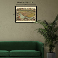 Load image into Gallery viewer, Digitally Restored and Enhanced 1902 Eureka California Map Poster - Old Bird's Eye View of Eureka Humboldt County Map of California Poster Wall Art Print