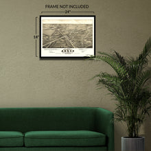 Load image into Gallery viewer, Digitally Restored and Enhanced 1882 Sixth Ward of Akron Ohio Map Poster - Vintage Bird's Eye View of Middlebury Summit County Ohio Map Wall Art Print