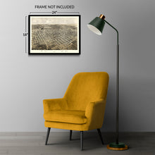 Load image into Gallery viewer, Digitally Restored and Enhanced 1867 Bloomington Illinois Map Poster - Vintage Bird's Eye View of Bloomington City Map of Illinois Poster Print Wall Art