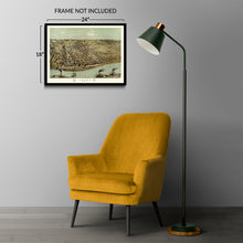 Load image into Gallery viewer, Digitally Restored and Enhanced 1867 Alton Illinois Map Poster - Bird's Eye View Map of Illinois Poster - Vintage Alton Madison County Illinois Map Print