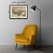 Load image into Gallery viewer, Digitally Restored and Enhanced 1877 Portsmouth New Hampshire Map Print - Vintage Bird's Eye View of Portsmouth City Rockingham County NH Map Poster