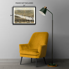 Load image into Gallery viewer, Digitally Restored and Enhanced 1869 Leavenworth Kansas Map Print - Vintage Bird's Eye View of Leavenworth City Map of Kansas State Wall Art Poster