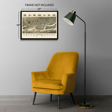 Load image into Gallery viewer, Digitally Restored and Enhanced 1889 Dubuque Iowa Map Poster - Vintage Perspective Map of Dubuque City Iowa Poster Print - History Map of Iowa Wall Art