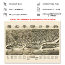 Load image into Gallery viewer, Digitally Restored and Enhanced 1889 Dubuque Iowa Map Poster - Vintage Perspective Map of Dubuque City Iowa Poster Print - History Map of Iowa Wall Art