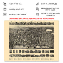 Load image into Gallery viewer, Digitally Restored and Enhanced 1914 Haverhill Massachusetts Map Poster - Aero View of Haverhill Massachusetts Wall Art Print - Vintage Haverhill MA Map