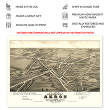 Load image into Gallery viewer, Digitally Restored and Enhanced 1882 Sixth Ward of Akron Ohio Map Poster - Vintage Bird's Eye View of Middlebury Summit County Ohio Map Wall Art Print