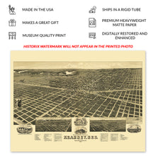 Cargar imagen en el visor de la galería, Digitally Restored and Enhanced 1889 Kearney Nebraska Map Print - Old Perspective Map of Kearney City Buffalo County Nebraska State Map Wall Art Poster