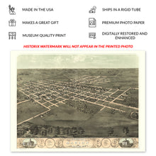 Load image into Gallery viewer, Digitally Restored and Enhanced 1868 Marion Iowa Map Poster - Bird's Eye View of Marion Iowa Wall Map - Vintage Map of Iowa State Poster Wall Art Print
